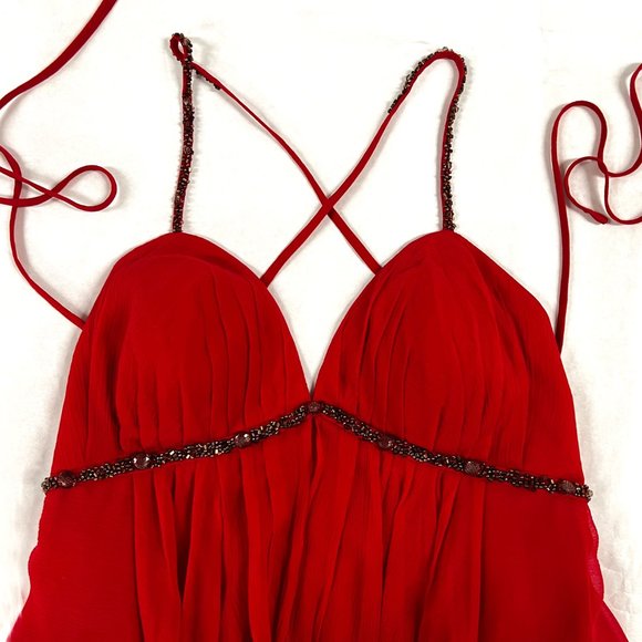 Beautiful Silk BCBG Handkerchief Red Dress - Sz 8 - Picture 5 of 7
